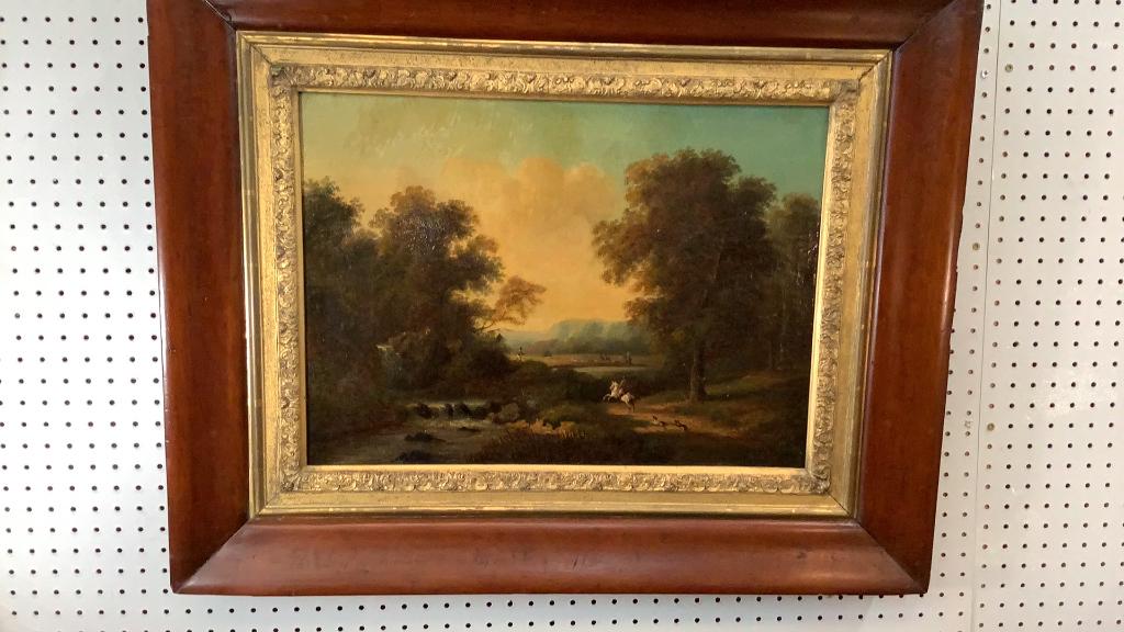 Oil on Canvas, Hunt Scene with River (1 of 5)