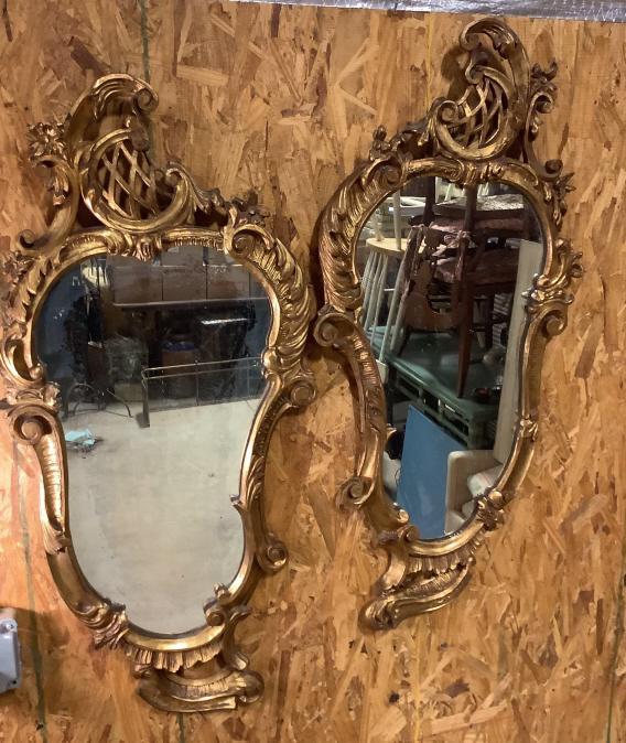 Pair Baroque Italian Gilt Mirrors (1 of 4)
