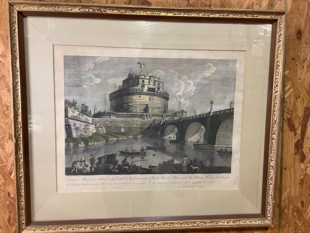 Colored Engraving, French Chateau (1 of 4)