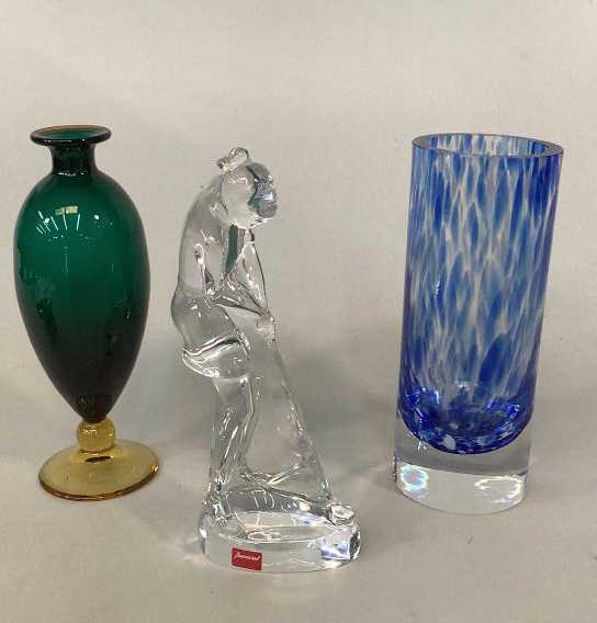 Baccarat Golfer, 2 Art Glass Vases (1 of 5)