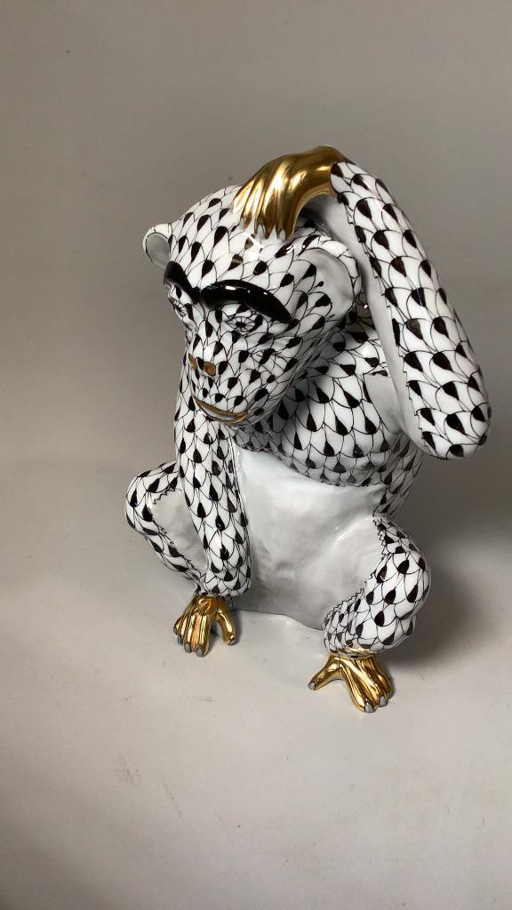 Herend Porcelain Fishnet Monkey (1 of 3)