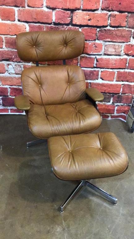 Mid Century Eames Style Chair W Ottoman (1 of 4)
