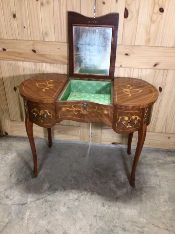 Italian inlaid dressing table kidney shaped (1 of 4)