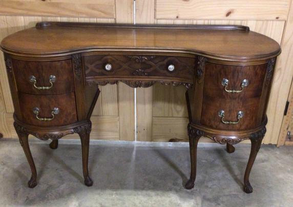 Mottled Mahogany Carved Vanity (1 of 4)