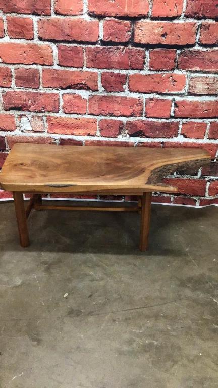 Walnut Live Edge Slab Coffee Table (1 of 3)