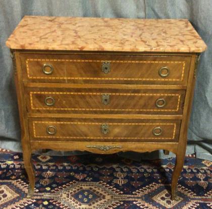Inlaid Italian Marble Top Commode (1 of 4)