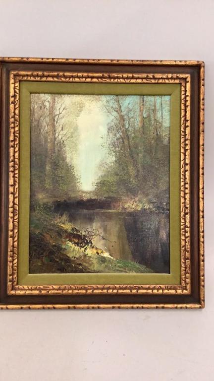 Kurt Oil on Canvas Wooded Landscape / River (1 of 5)
