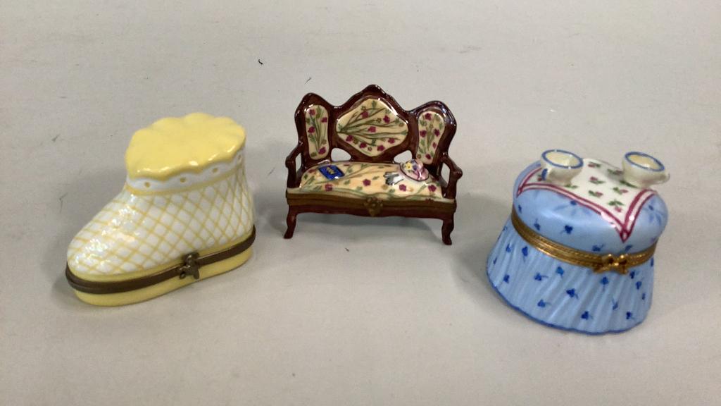 3 Limoge Porcelain Trinket Boxes (1 of 4)