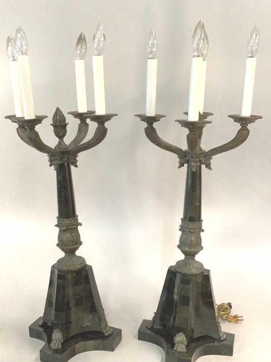 Pair Impressive Grand Tour Candelabra Lamps (1 of 5)