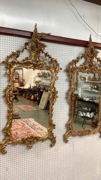 Pair Italian Giltwood Mirrors (1 of 8)