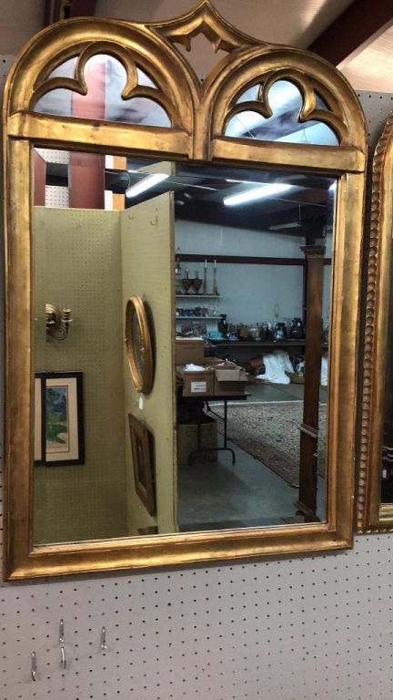 Gilded Baroque Italian Mirror: Beveled mirror, 40.5 x 27 Line Item # 64