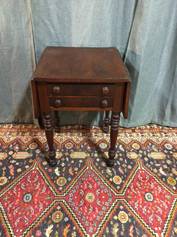 Mixed Woods Drop Leaf  2 Drawer Stand (1 of 4)