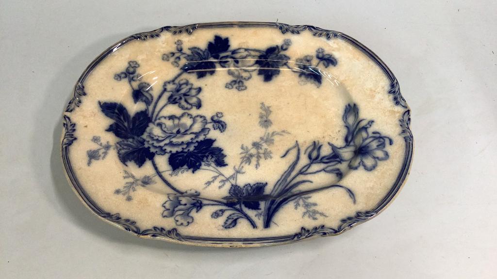 Large English Flow Blue Platter (1 of 5)