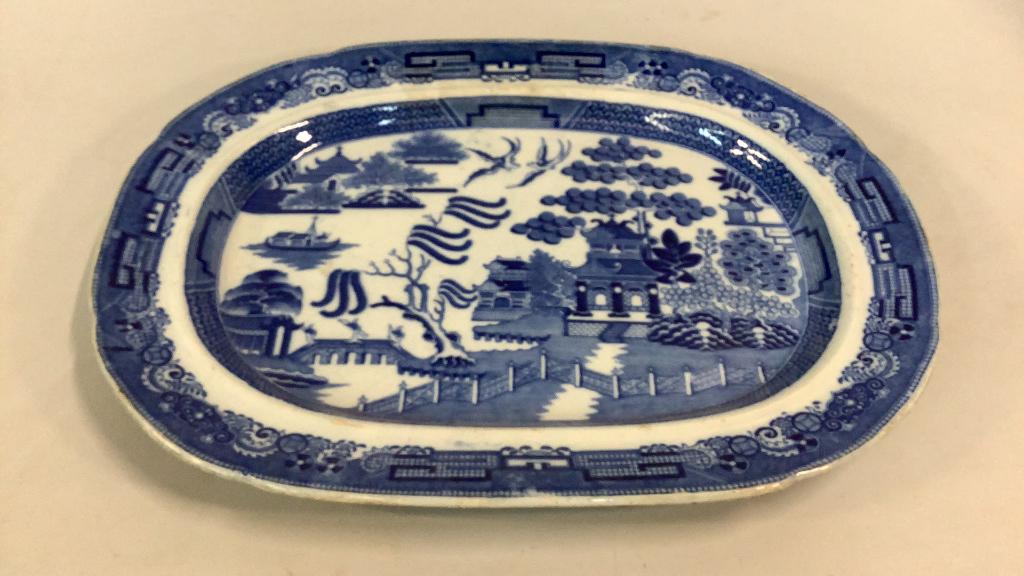 Large Blue Willow Ironstone Platter (1 of 4)