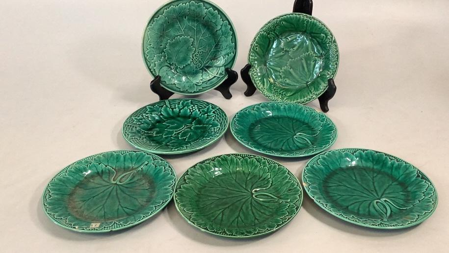 7 Majolica Leaf Plates (1 of 3)
