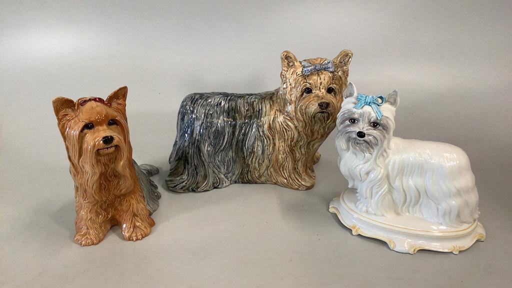 3 Ceramic Yorkie Dog Figures (1 of 4)