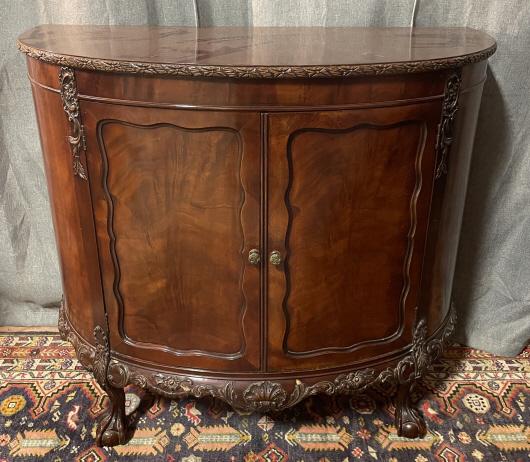 Figured Mahogany Demilune Cupboard (1 of 3)
