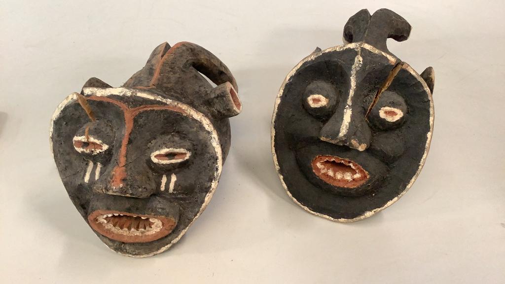 2 African Tribal Dance Masks (1 of 4)