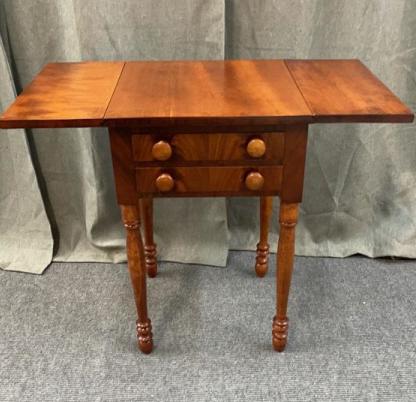 Sheraton Cherry 2 Drawer Drop Leaf Stand (1 of 3)