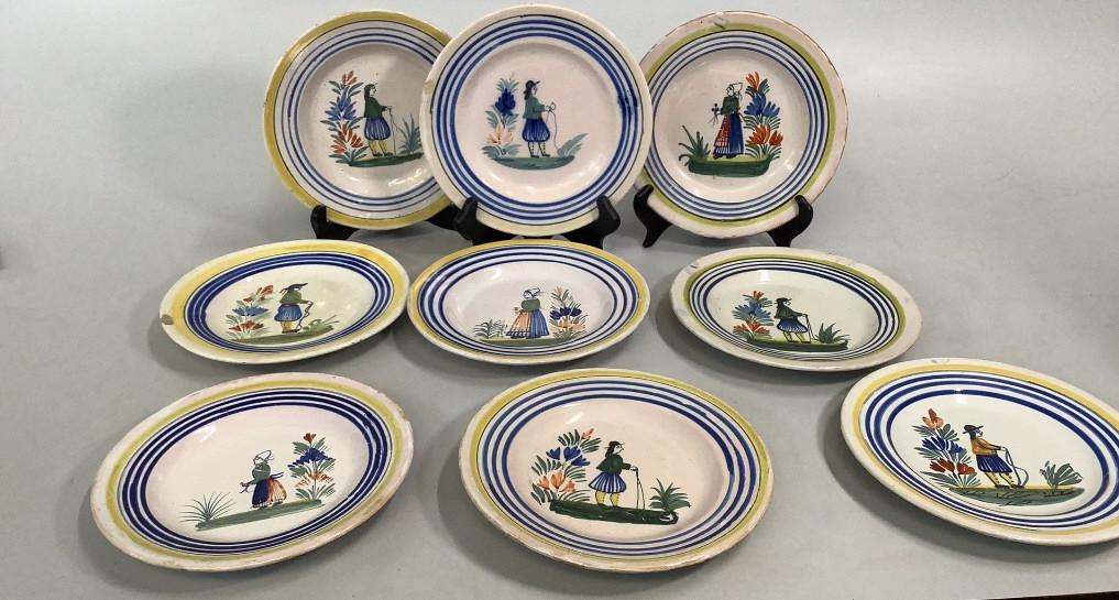 9 Quimper Faience Plates (1 of 7)