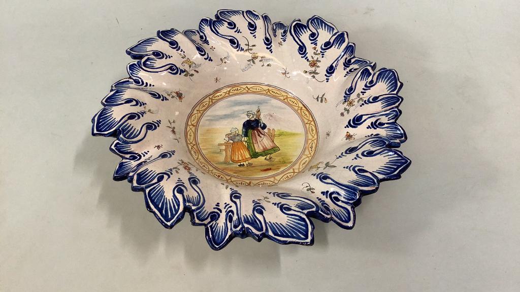 French Faience Breton Quimper Bowl (1 of 6)