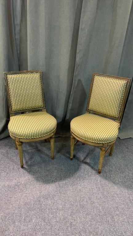 Pair Petite Gustavian Side Chairs (1 of 5)