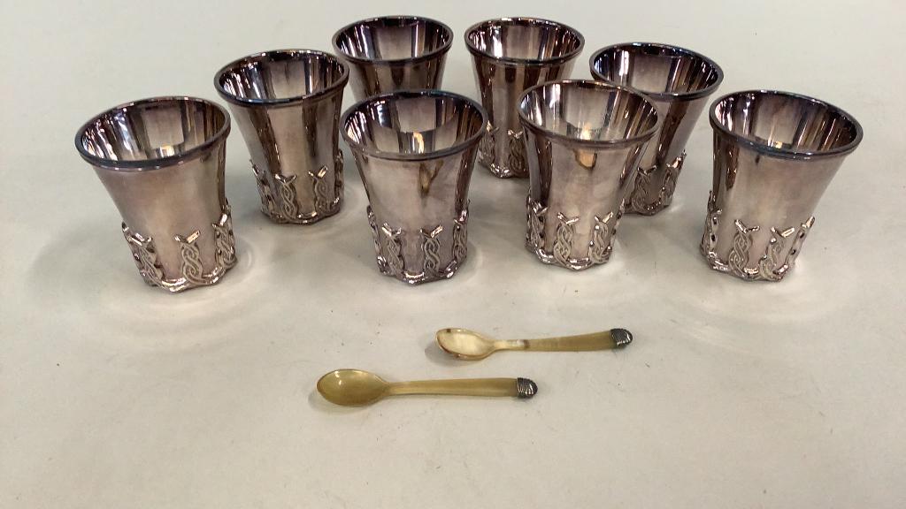 8 Silver Plate Mint Julip Cups (1 of 6)
