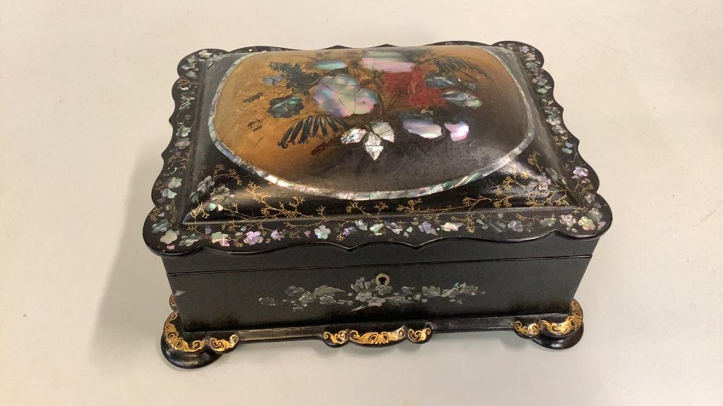 Beautiful Inlaid Sewing Box (1 of 5)