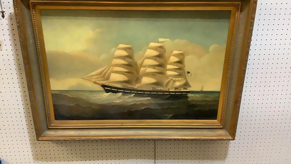 Oil on Canvas, Ship at Sea (1 of 7)