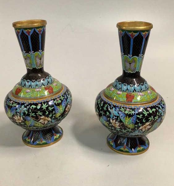 Pair Asian Cloisonné Vase (1 of 6)