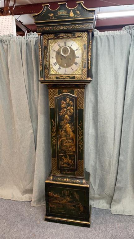 Lacquered & Paint Decorated English Case Clock (1 of 4)