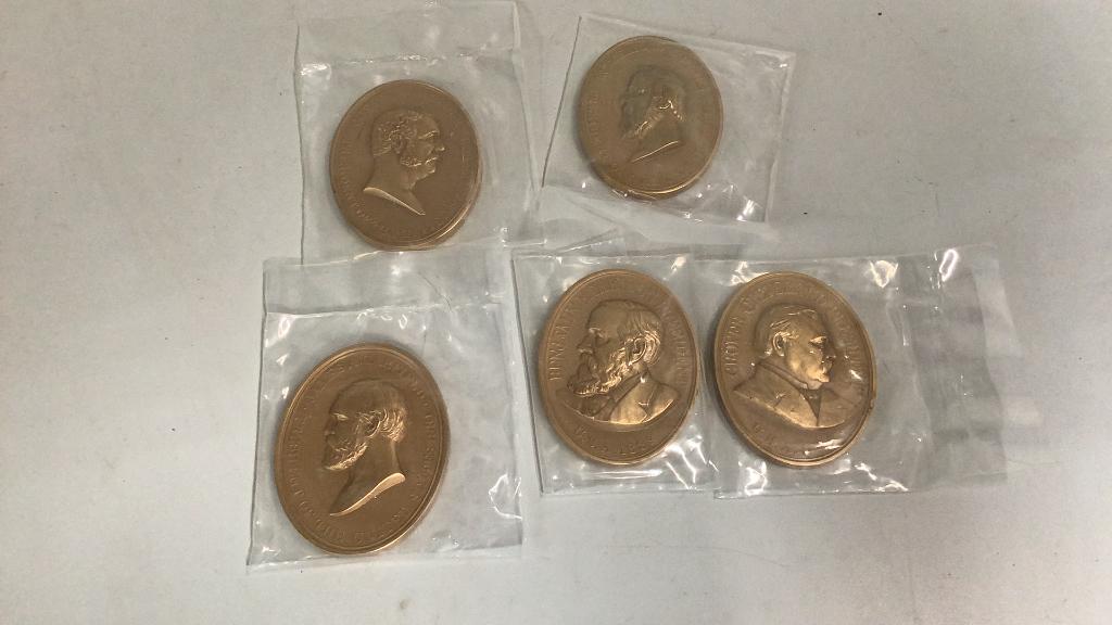 5 US Mint President Bronze Medals (1 of 4)