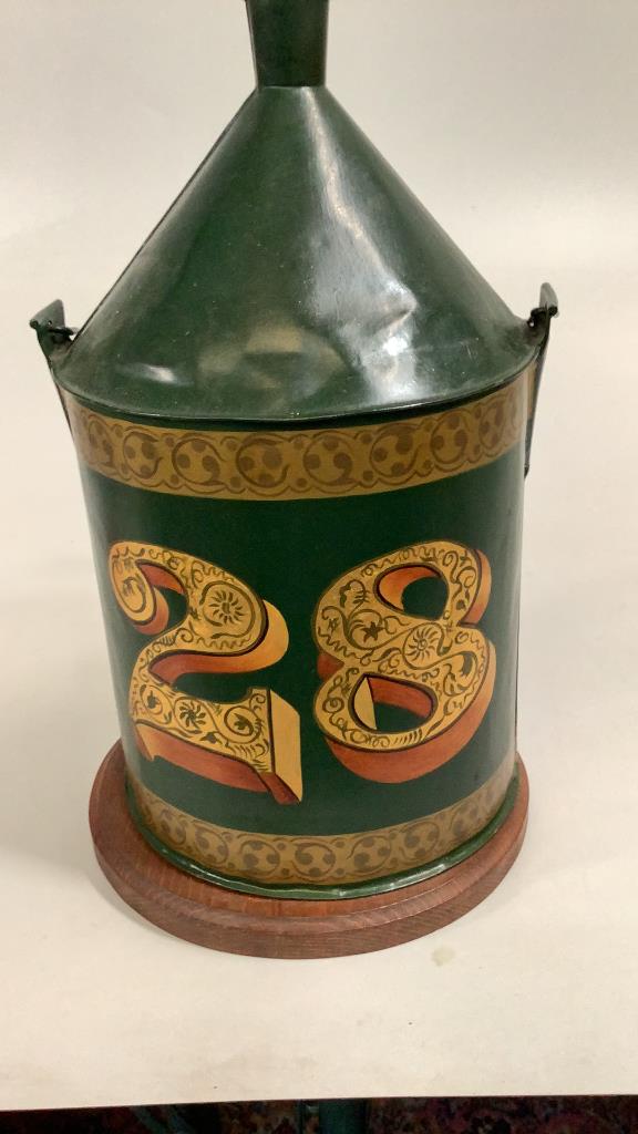 Tole Painted Fire Station Tin Lamp (1 of 5)