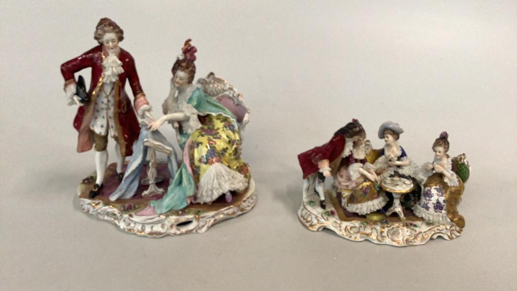 2 German Porcelain Figural Groupings (1 of 6)
