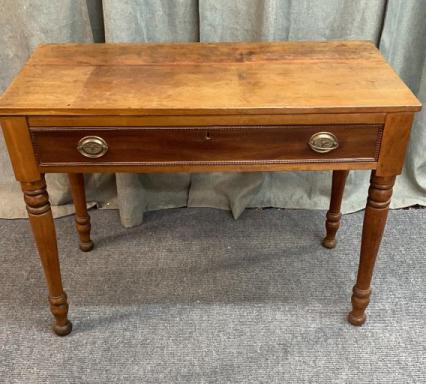 Mixed Woods Clerks desk: Drawer is locked shut, Cherry, pine and walnut, 29 tall x 39 wide x 19.5 deep