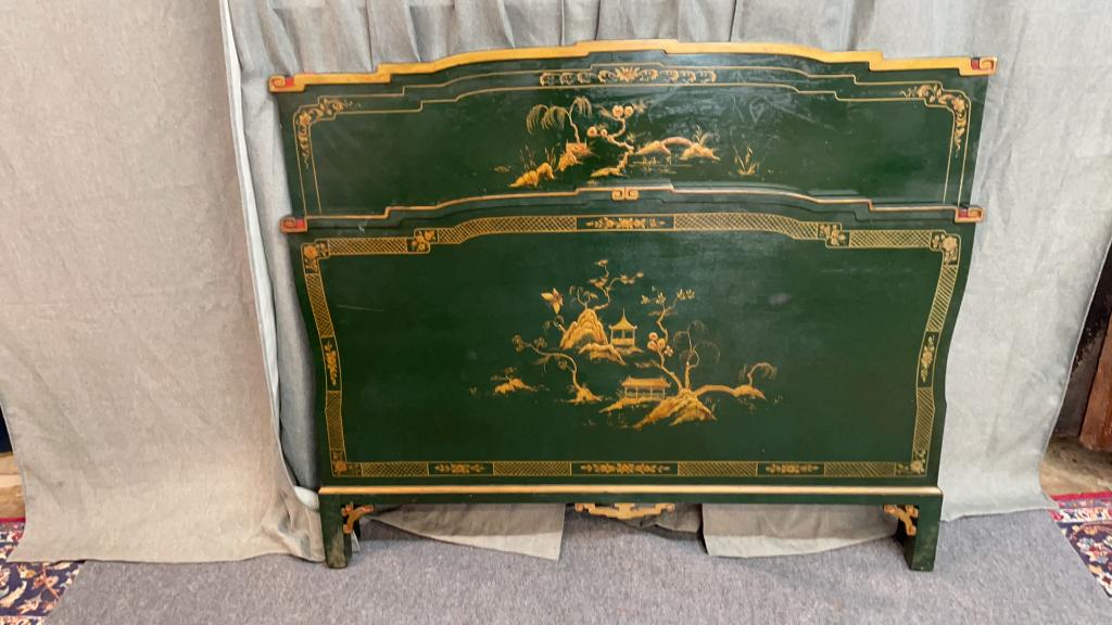 Lacquered & Paint  Decorated Bed (1 of 3)