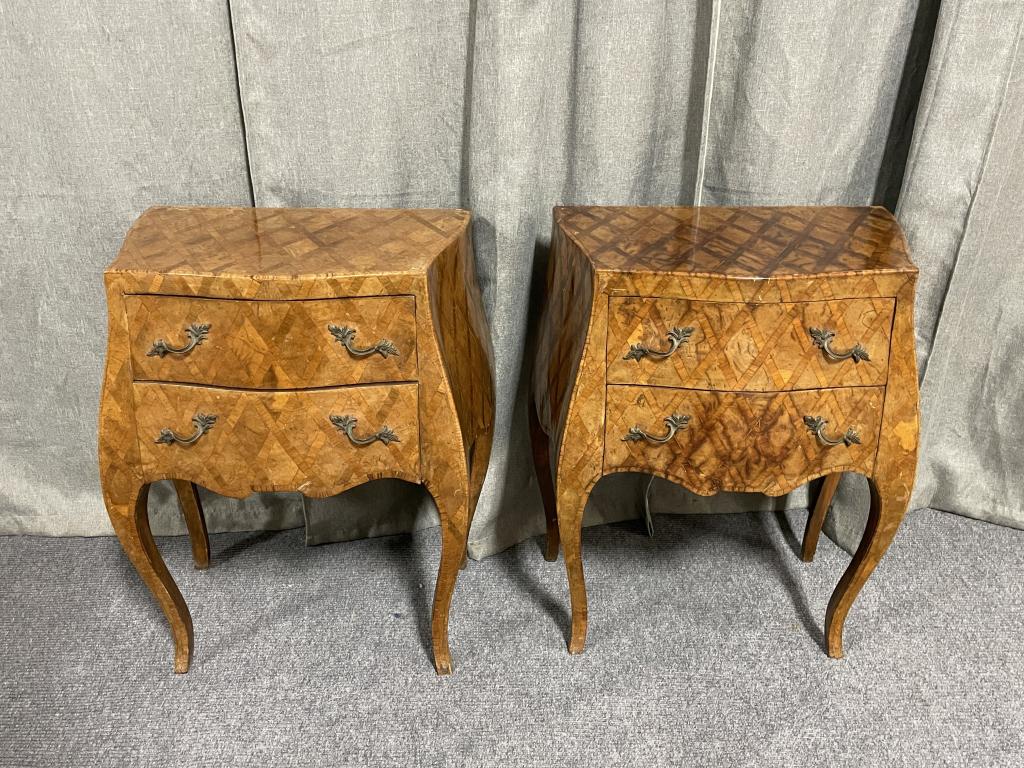 Pair Rocco Marquetry Inland 2 Drawer Stands (1 of 4)