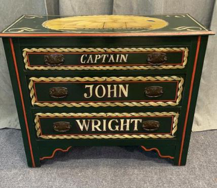 3 Drawer Paint Decorated Cottage Chest (1 of 4)