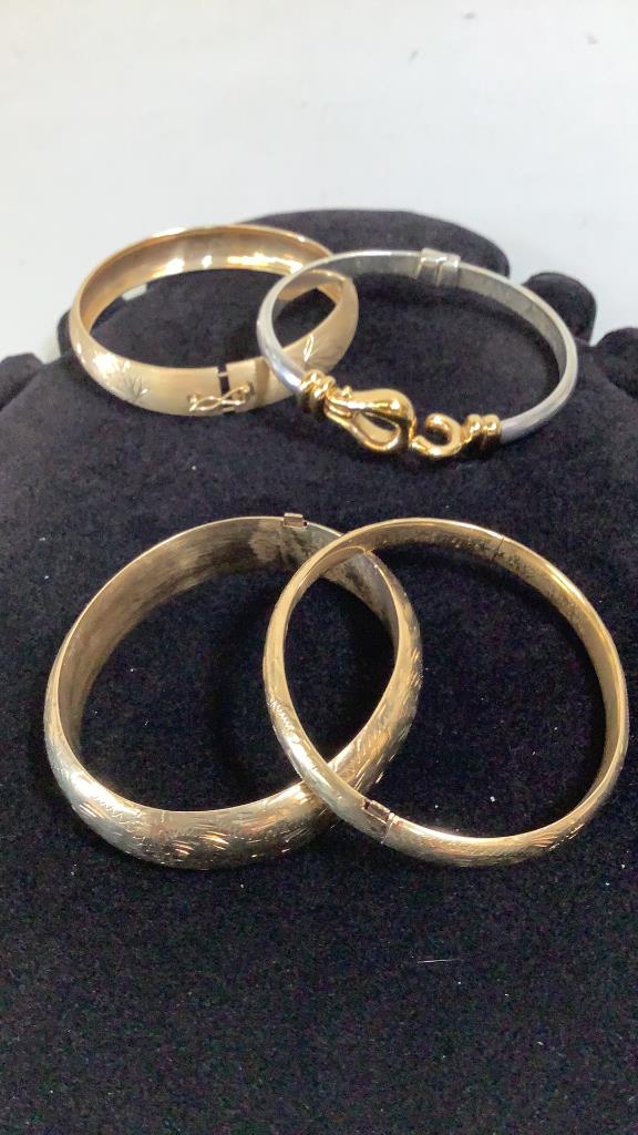 4 Bangle Bracelets, Some Gold (1 of 3)