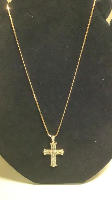 14 K Gold And Diamond Cross, Chain (1 of 6)