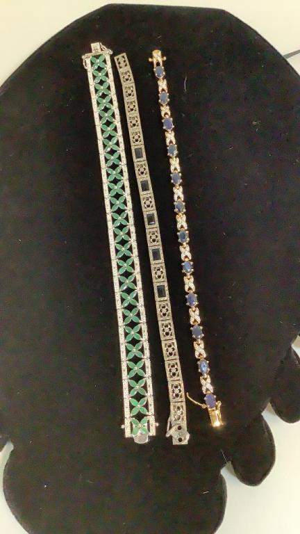 3 Tennis Bracelets set in Sterling (1 of 7)