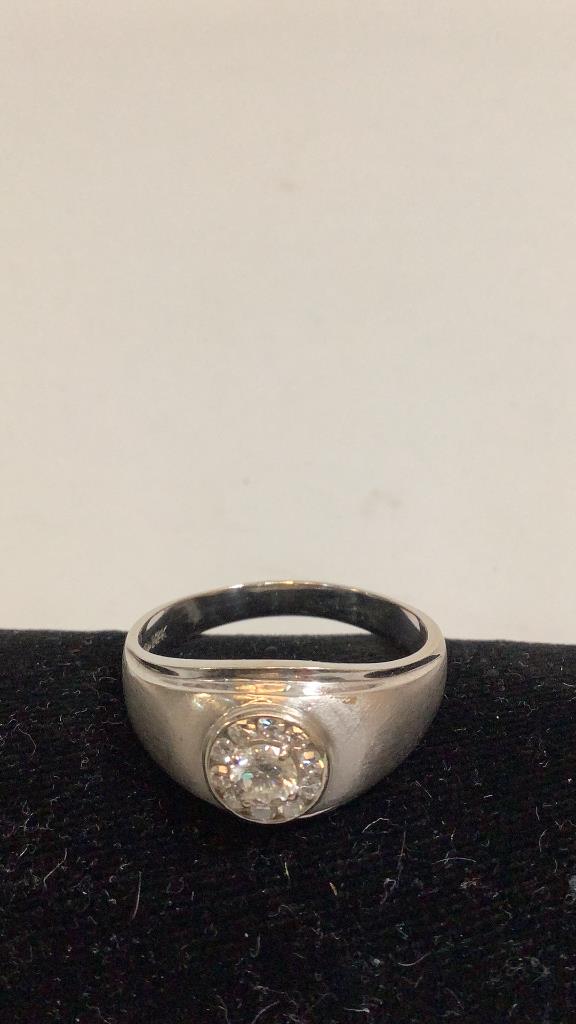 14 K White Gold Gentleman’s Diamond Ring (1 of 4)