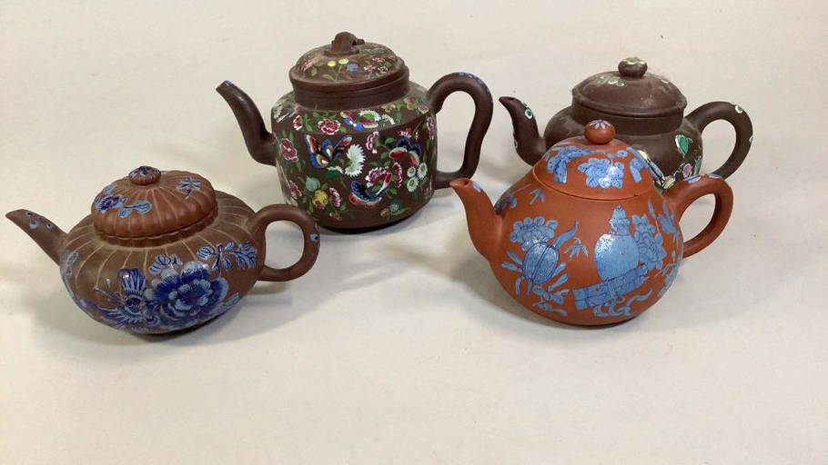 4 Chinese Yixing Clay Teapots Oct 11, 2021 Broken Arch Auction