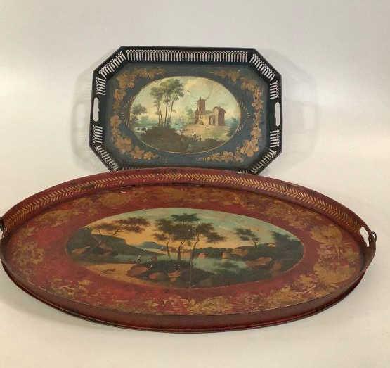 2 Hand Painted Tole Trays (1 of 9)