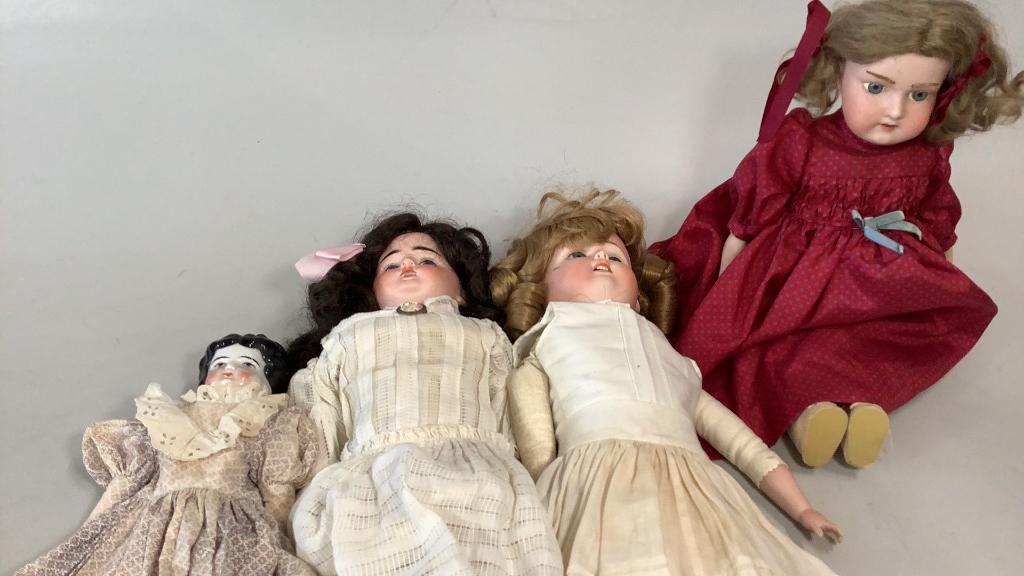 4 Bisque And China Head Dolls (1 of 6)