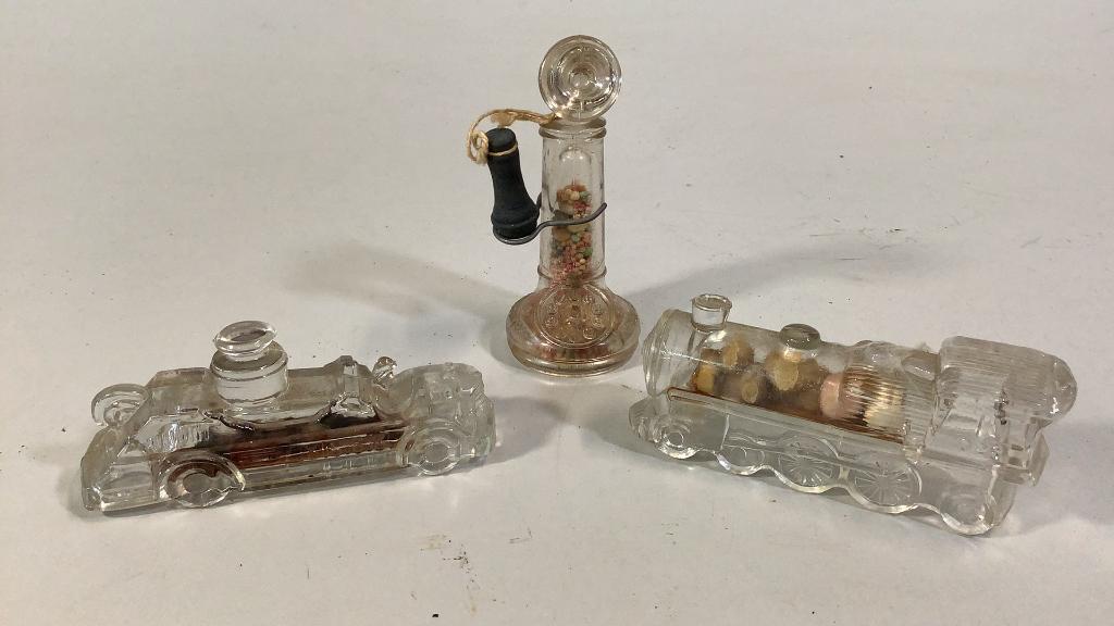 3 Glass Candy Containers (1 of 5)