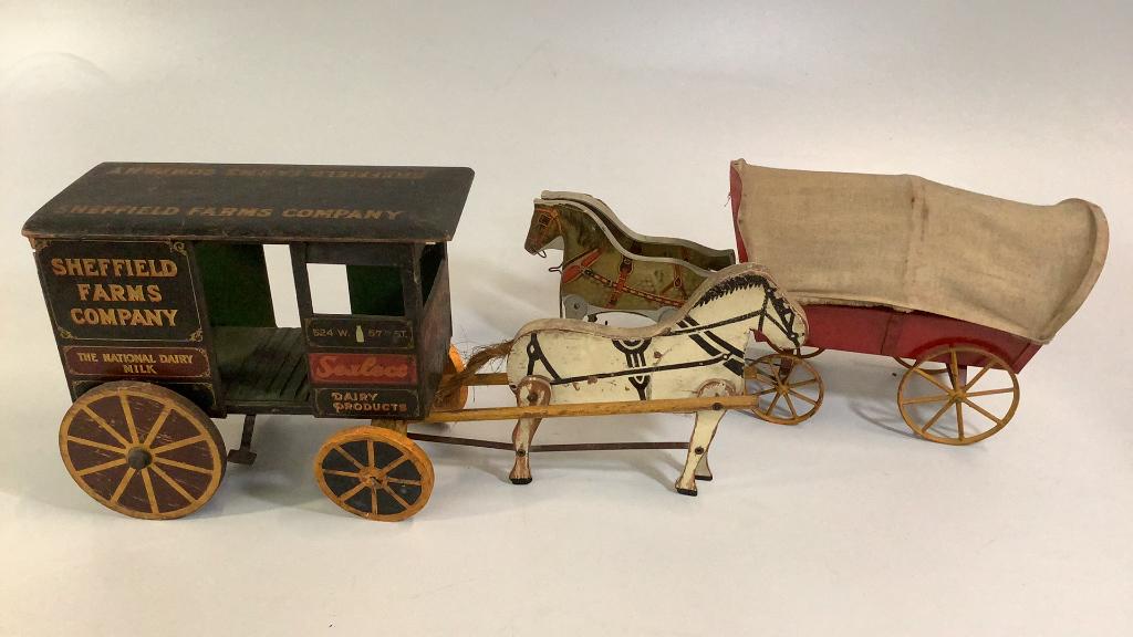 Toy Covered Wagon, Dairy Delivery Wagon (1 of 6)