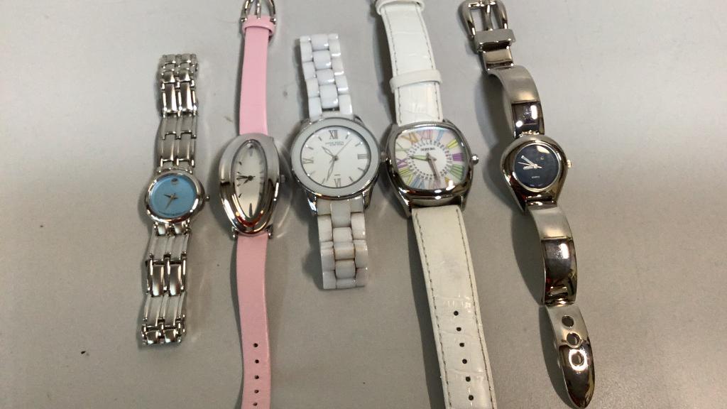 5 Ladies Wrist Watches: Anne aklein, Honora, Cardini, Movado, Robert Lee Morris