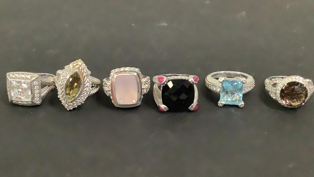 6 Judith Ripka Sterling Rings (1 of 4)