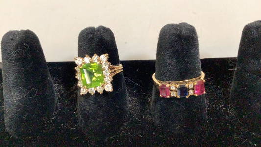 2 - 14 K and Gemstone Rings